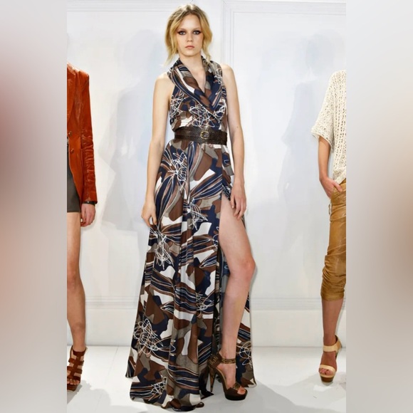 Rachel Zoe halter silk maxi dress 2012 ready to wear collection size 8 - Picture 7 of 7